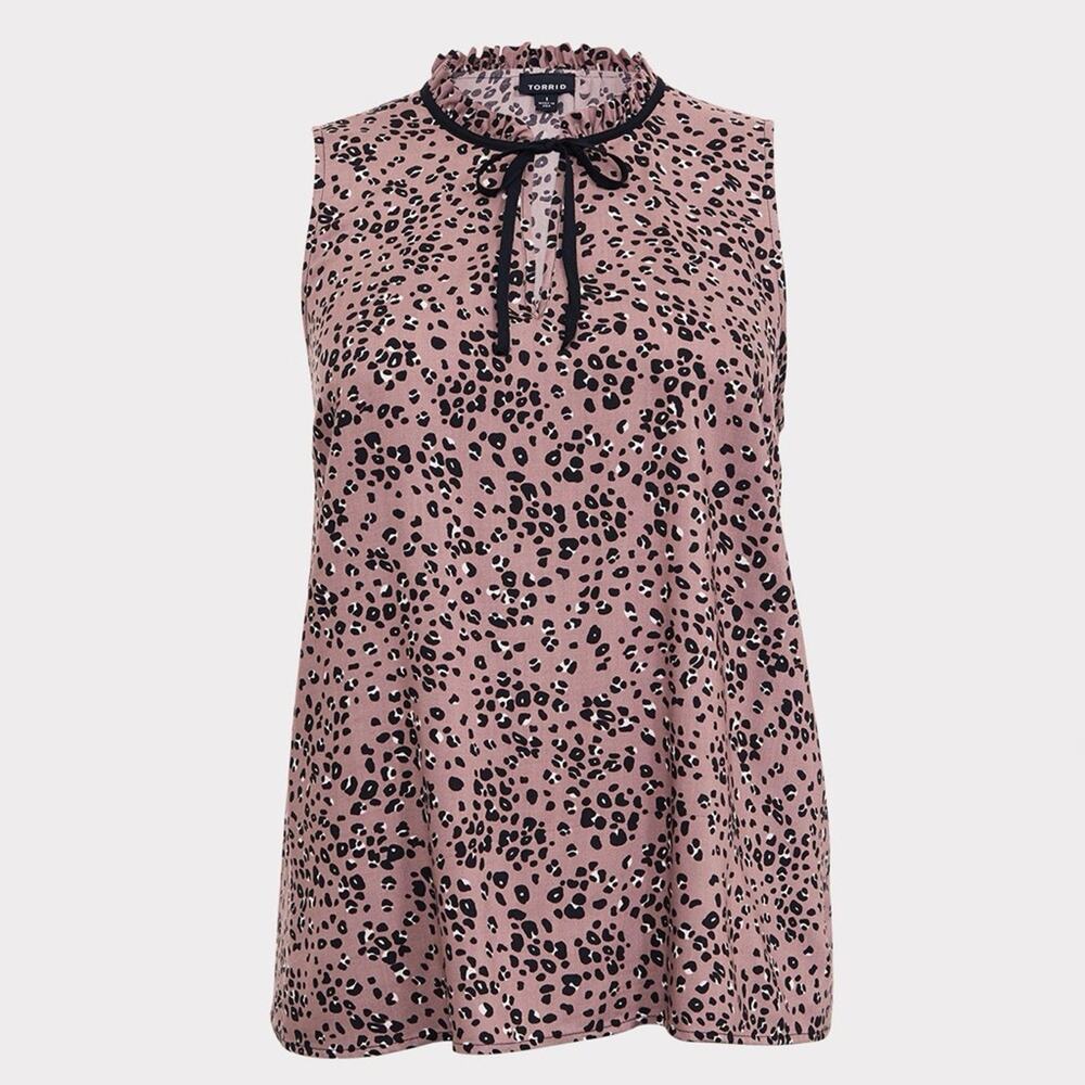 Torrid Brown Leopard Tie Neck Tank 1X NWT 11806739